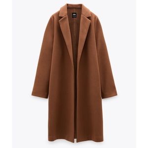 Zara Lapel Collar Camel Coat L